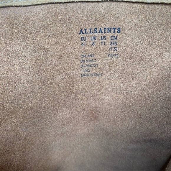 All Saints Orlana Pointed Toe Tan Suede Boot 11 - Picture 11 of 14